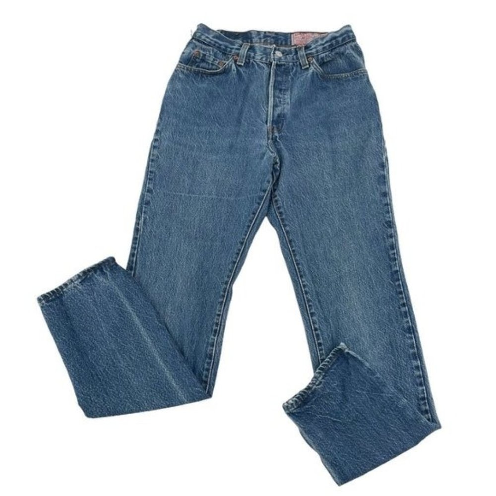 Vintage 80's Levis 501 Wash ‘Em Hot High Rise Button Fly Jeans Made in USA sz 26